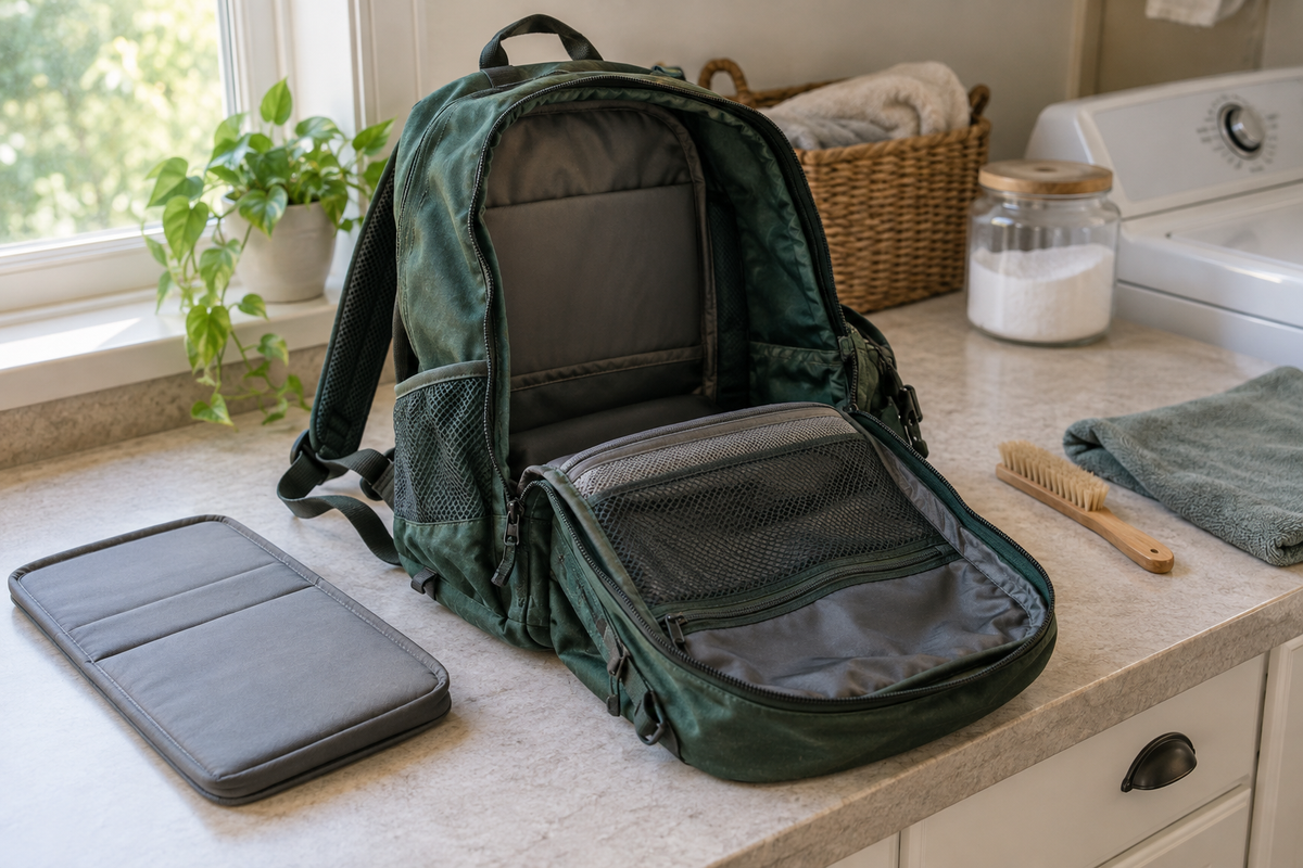 Before Washing a Backpack, Empty More Than the Main Pocket