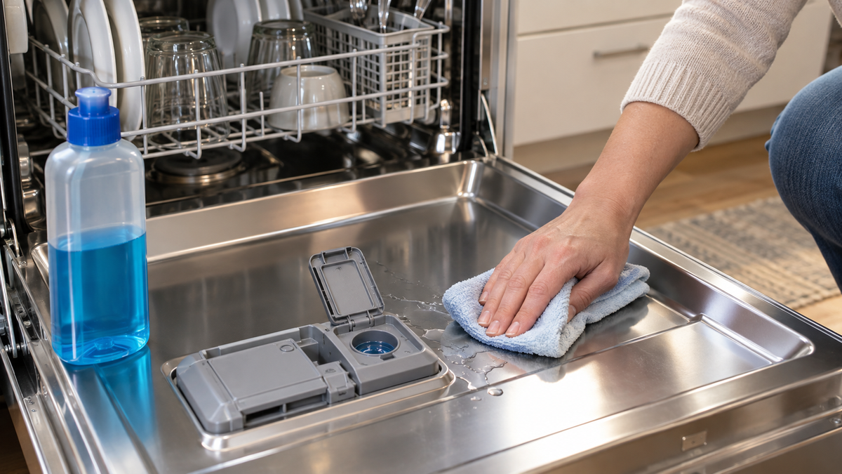 Rinse Aid Spilled on the Dishwasher Door? Wipe It Up Before the Cycle