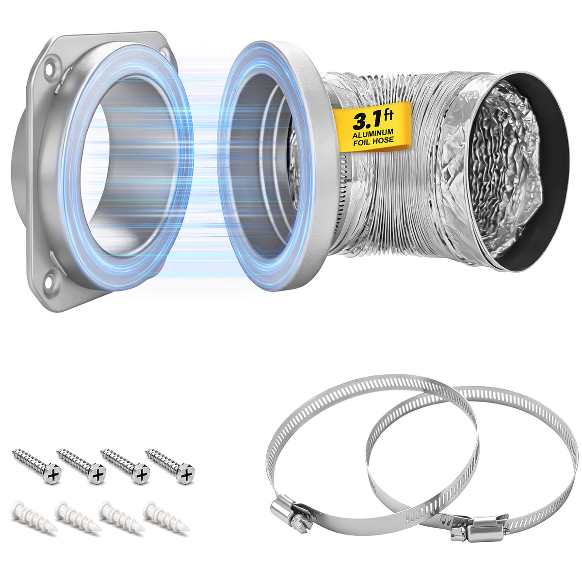 Magnetic Dryer Vent Coupling Kit – Straight 180° (4 Inch)