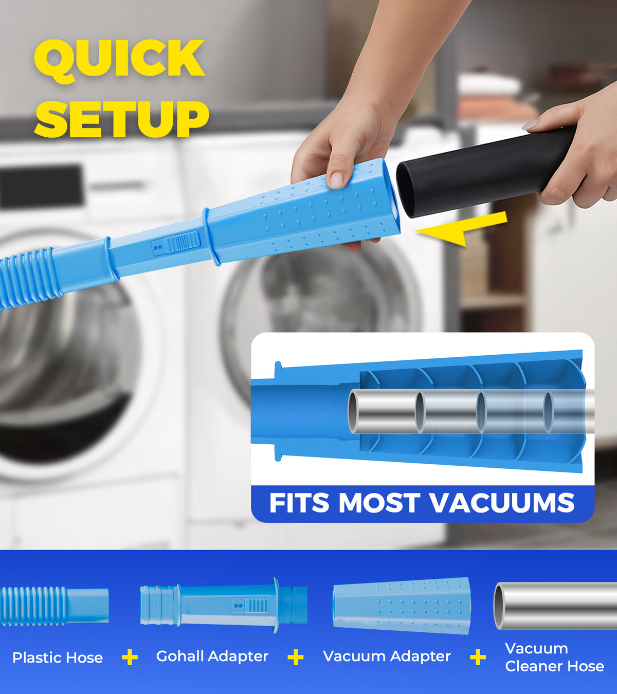 Dryer Vent Cleaner Kit with Brush (Blue)