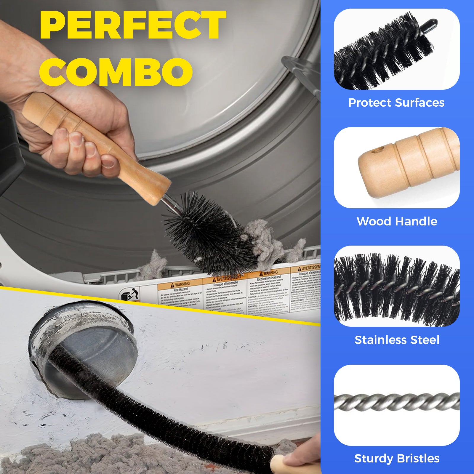 Dryer Vent Cleaner Kit with Brush (Grey)