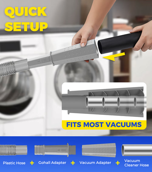 Dryer Vent Vacuum Attachment (Transparent Gray)