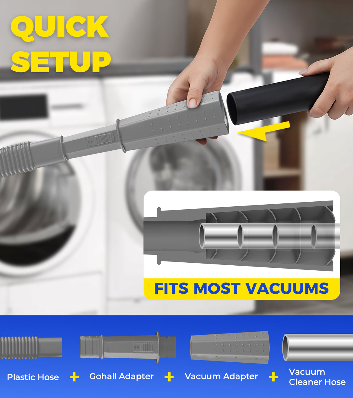 Dryer Vent Cleaner Kit with Brush (Grey)