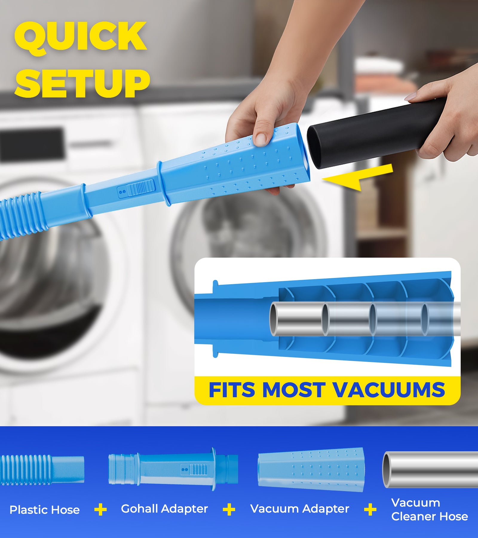Dryer Vent Cleaner Kit with Brush (Blue)