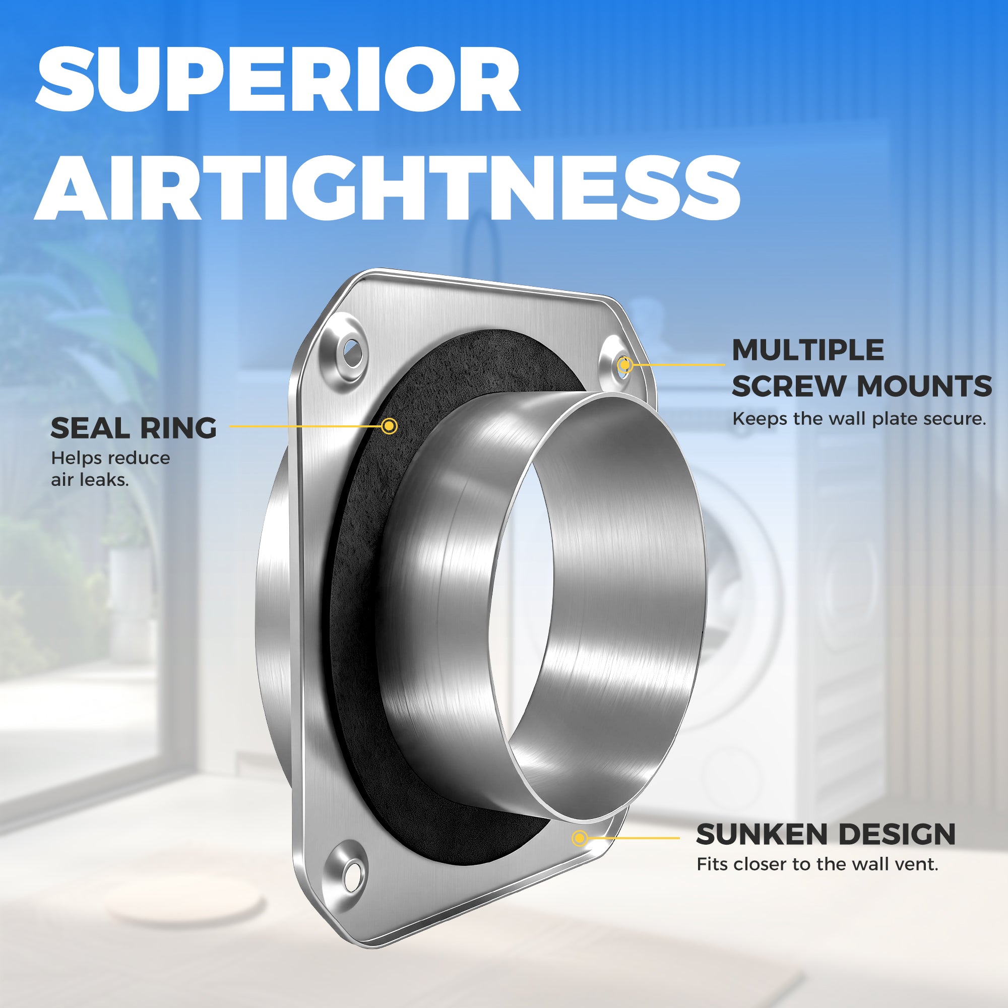Magnetic Dryer Vent Coupling Kit – Straight 180° (4 Inch)