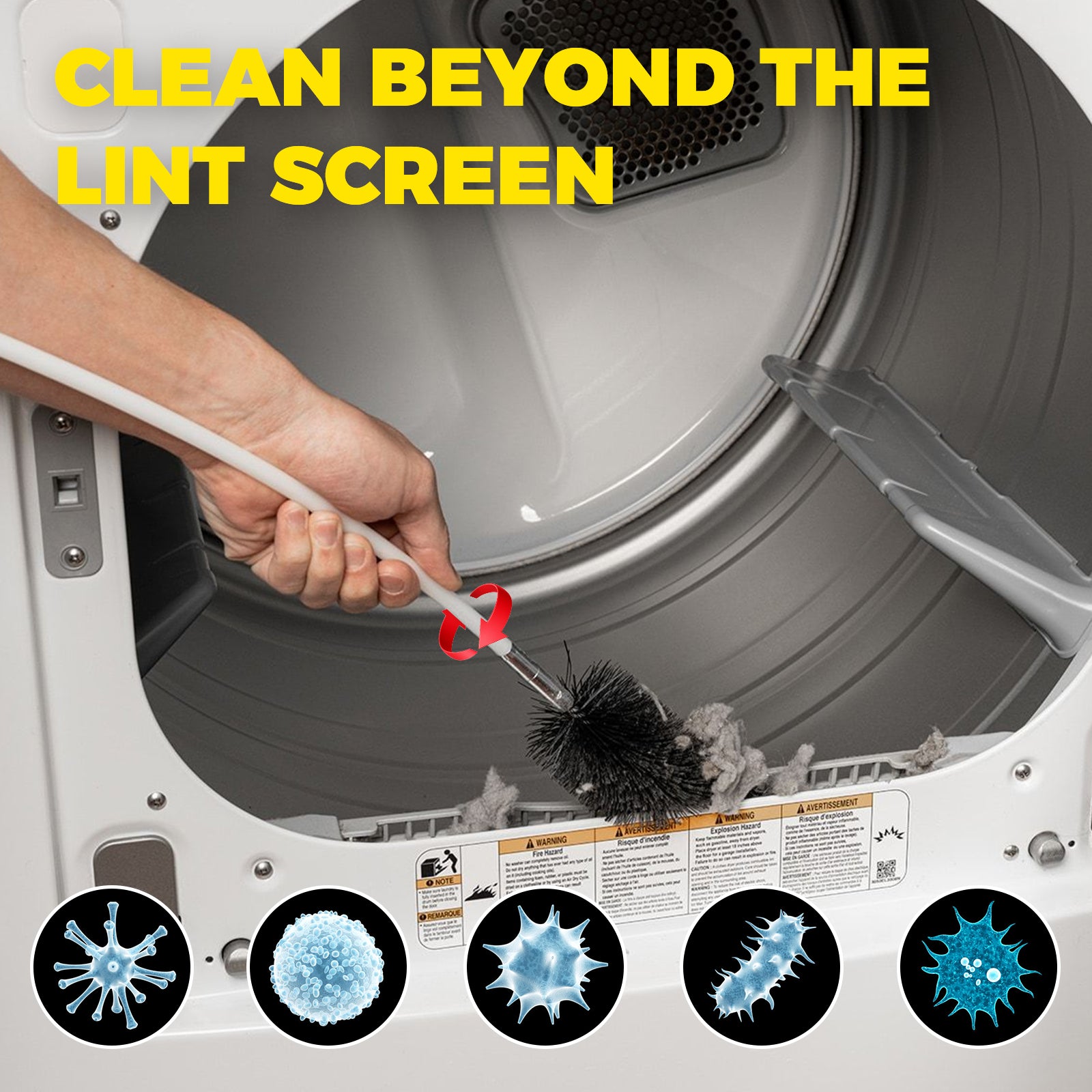 Dryer Vent Cleaning Kit with Flexible Nylon Rods (30 FT)