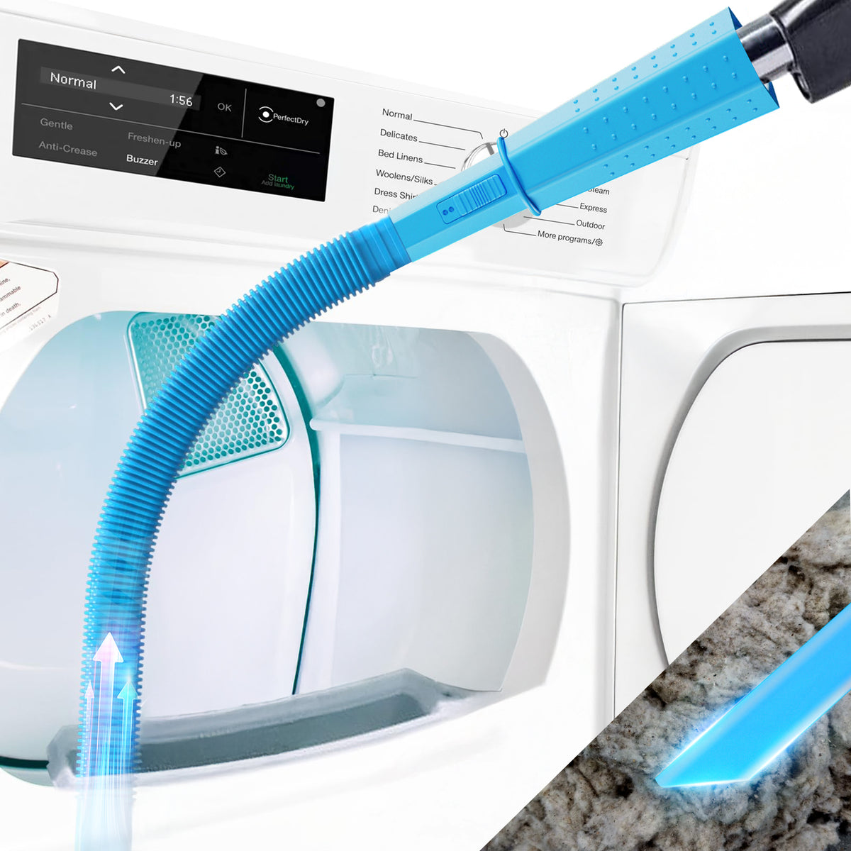 Dryer Vent Vacuum Attachment (Blue)