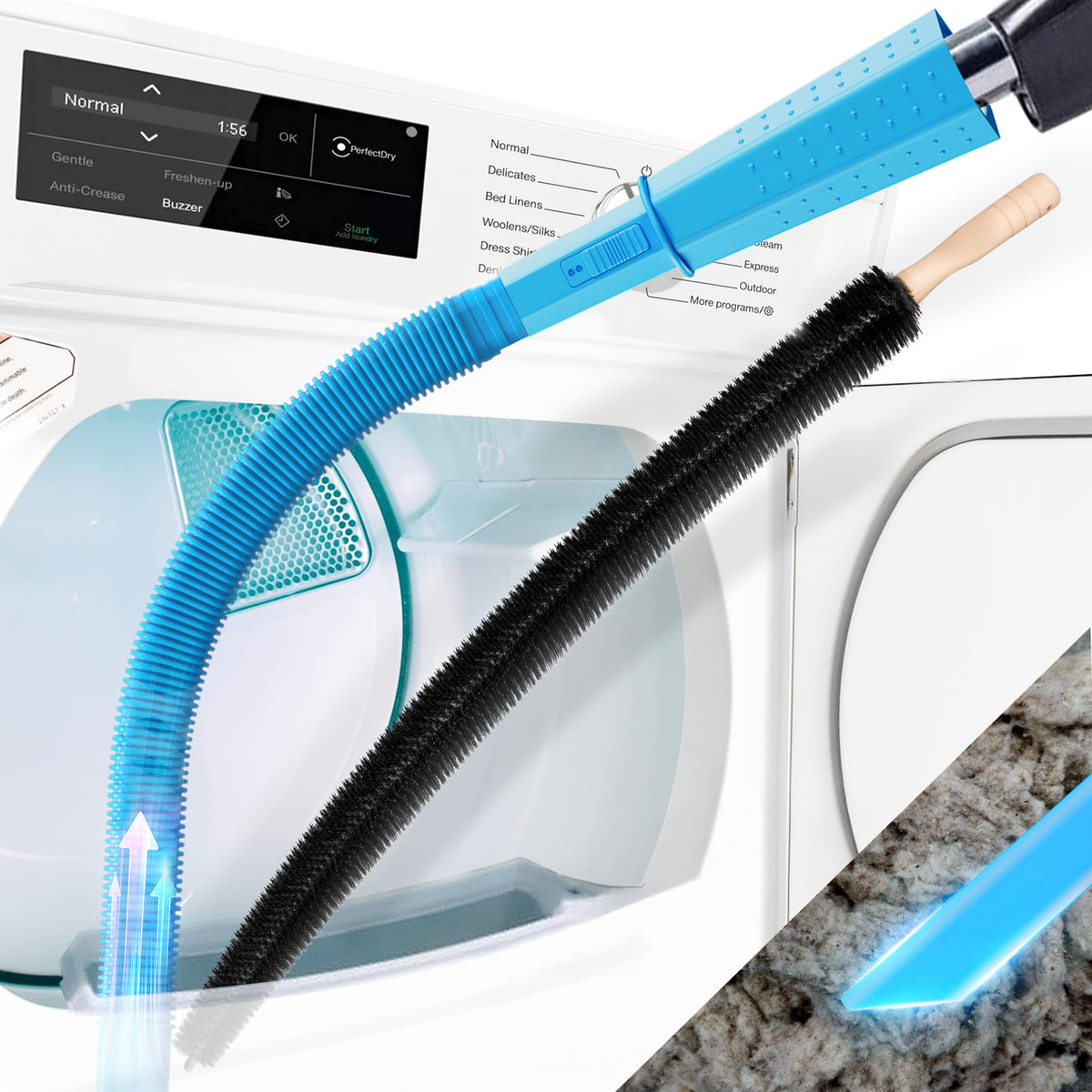 Dryer Vent Cleaner Kit with Brush (Blue)